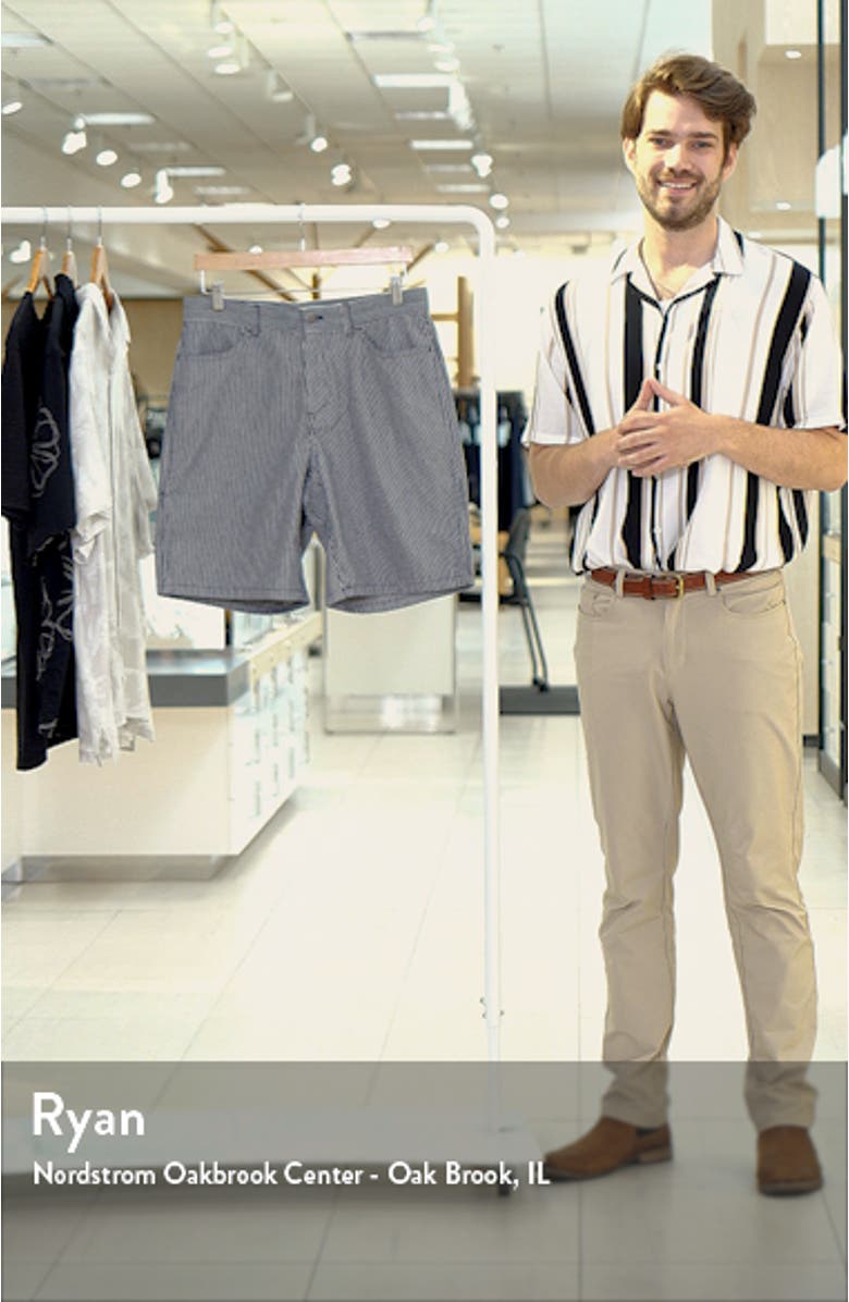 Flat Front Stripe Twill Shorts, sales video thumbnail