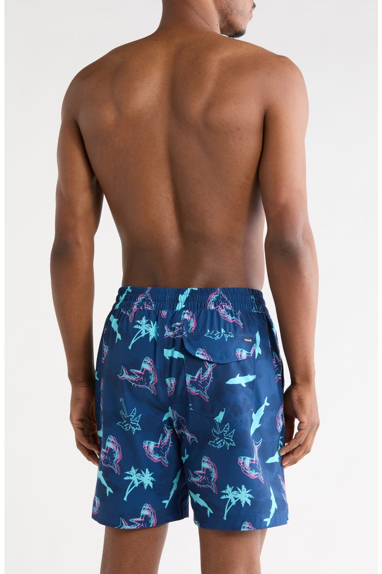 Shark Wave Volley Swim Shorts, Alternate, color, ABYSS