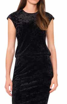 Halogen® Crushed Velvet Cap Sleeve Top