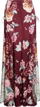 Camilla If These Tiles Could Talk Flared Silk Satin Lace-Up Pants