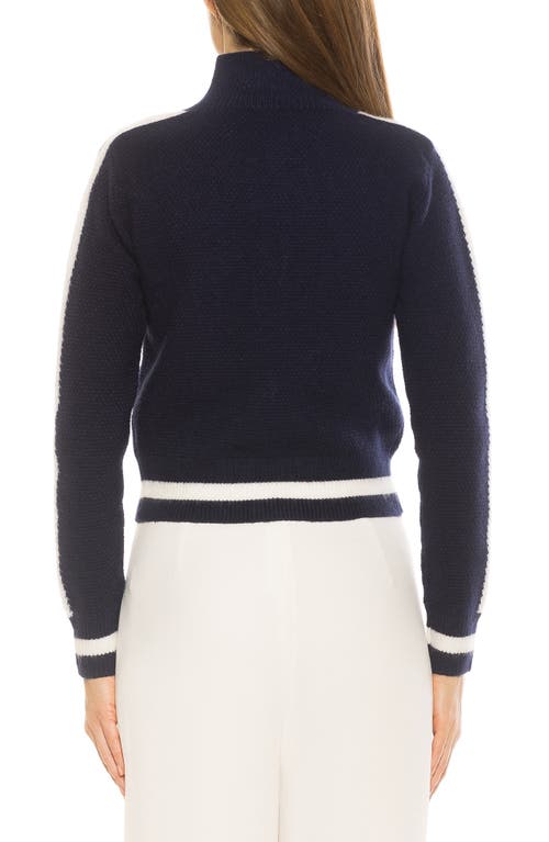 Alexia Admor Dewey Knit Jacket In Navy