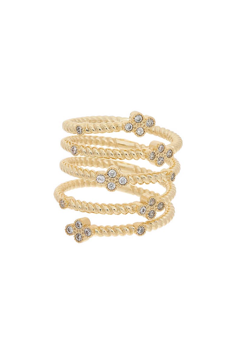 Cubic Zirconia Wraparound Ring, Main, color, YELLOW GOLD