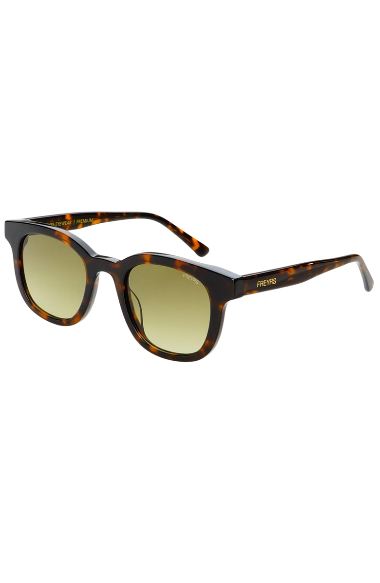 FREYRS Eyewear Jasper Round Sunglasses, Alternate, color, Tortoise / Green