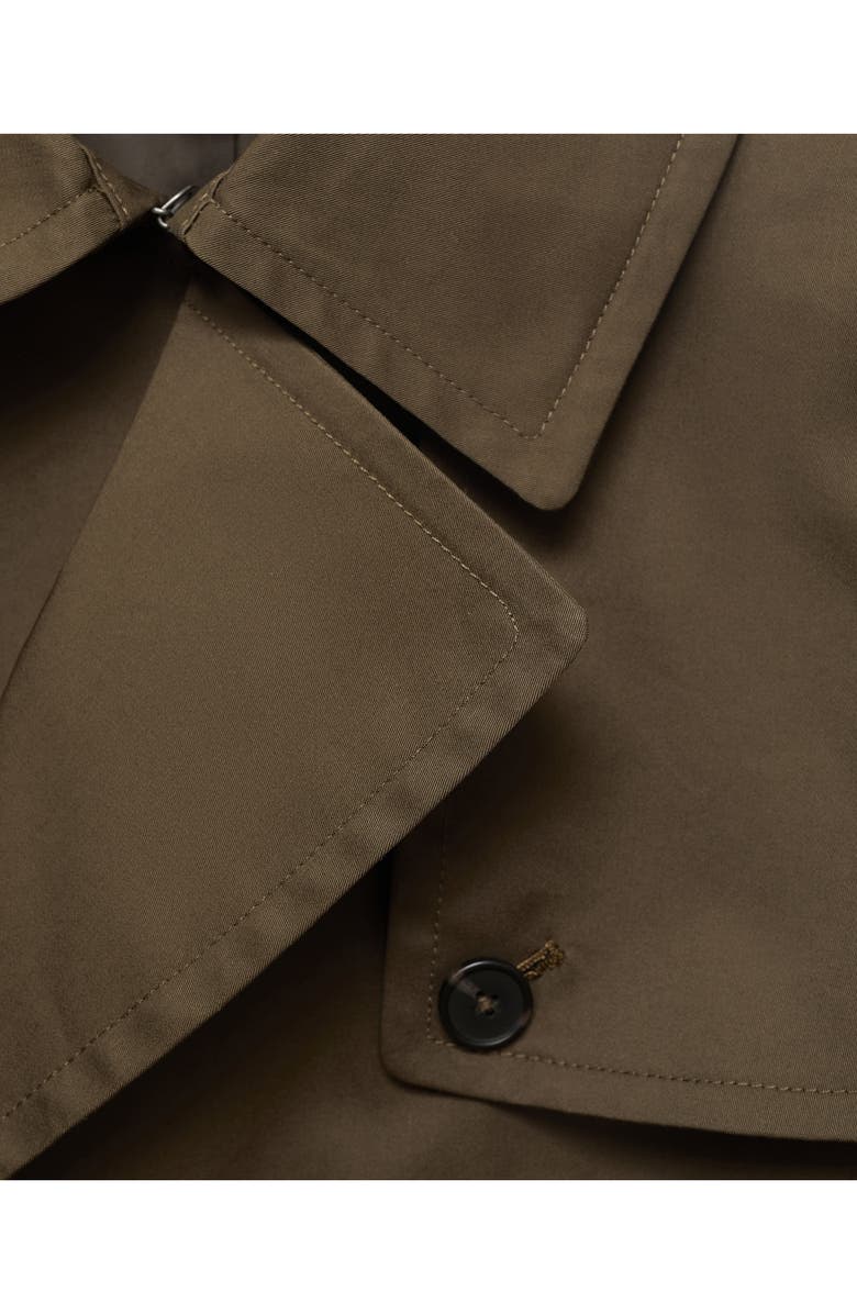 MANGO Water Repellent Trench Coat, Alternate, color, Olive Green