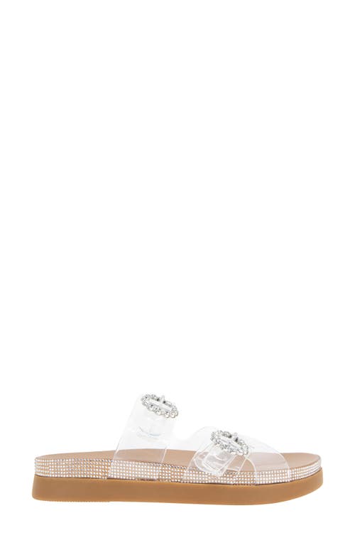Bcbgeneration Jia Rhinestone Slide Sandal In Clear/rhinestone