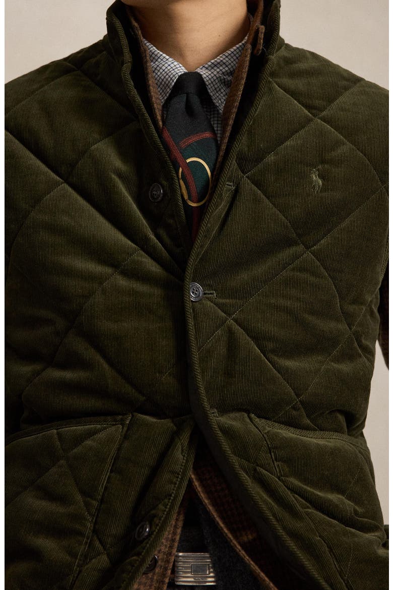 Quilted Corduroy Vest, Alternate, color, COMPNY OLV