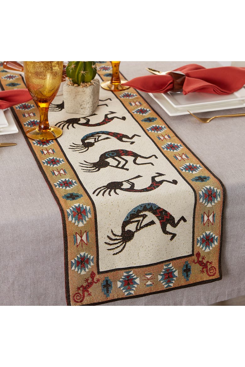 Kokopelli Tapestry Table Runner 13x72", Alternate, color, Kokopelli