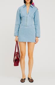 Torn by Ronny Kobo Meghan Long Sleeve Denim Mini Dress