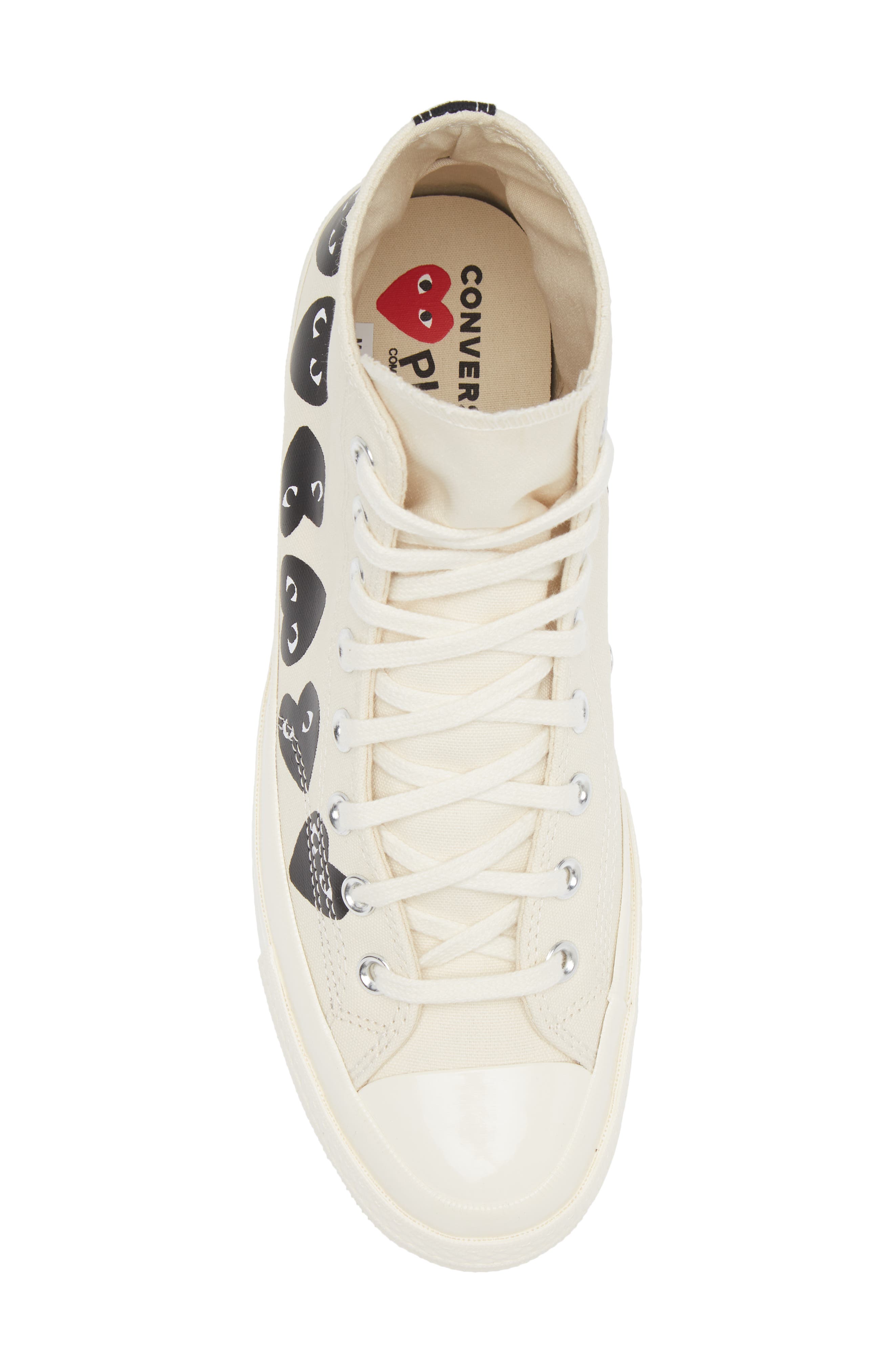 Comme des Garçons PLAY x Converse Gender Inclusive Chuck Taylor<sup>®</sup> Heart High Top Sneaker, Alternate, color, Beige