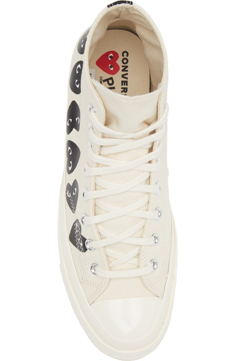 Comme des Garçons PLAY x Converse Gender Inclusive Chuck Taylor<sup>®</sup> Heart High Top Sneaker, Alternate, color, Beige