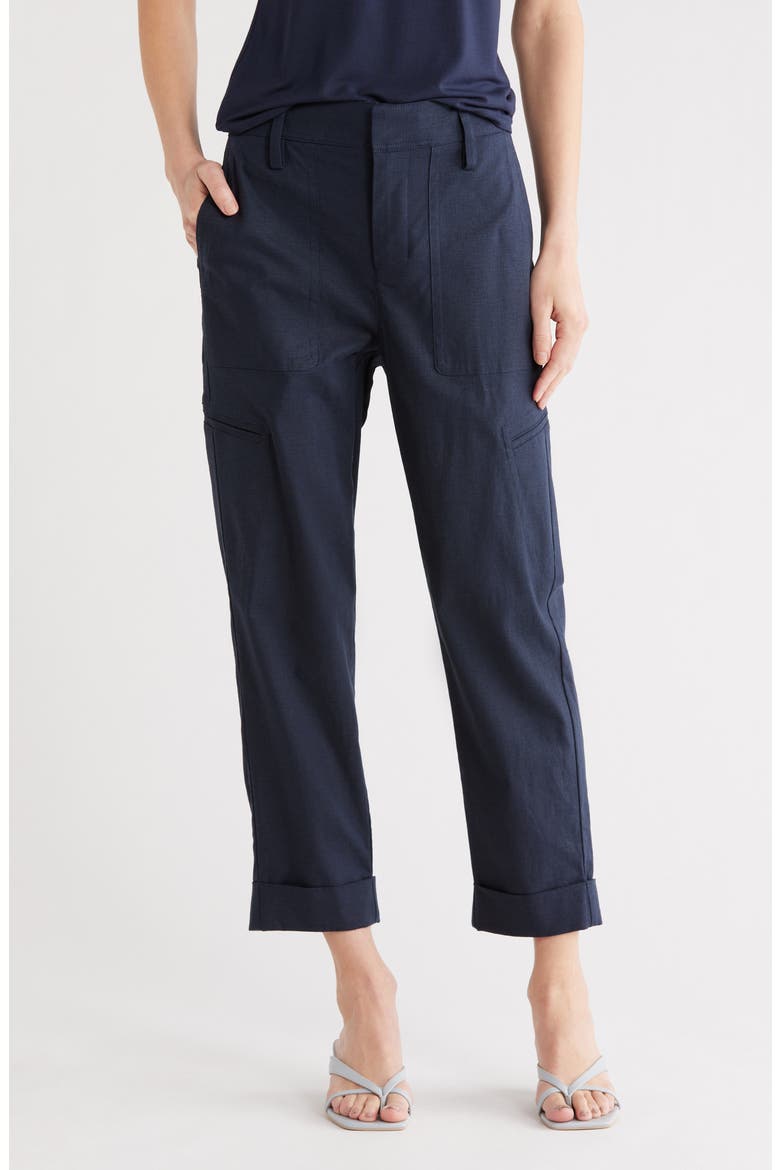 Linen Blend Utility Pants, Main, color, NAVY