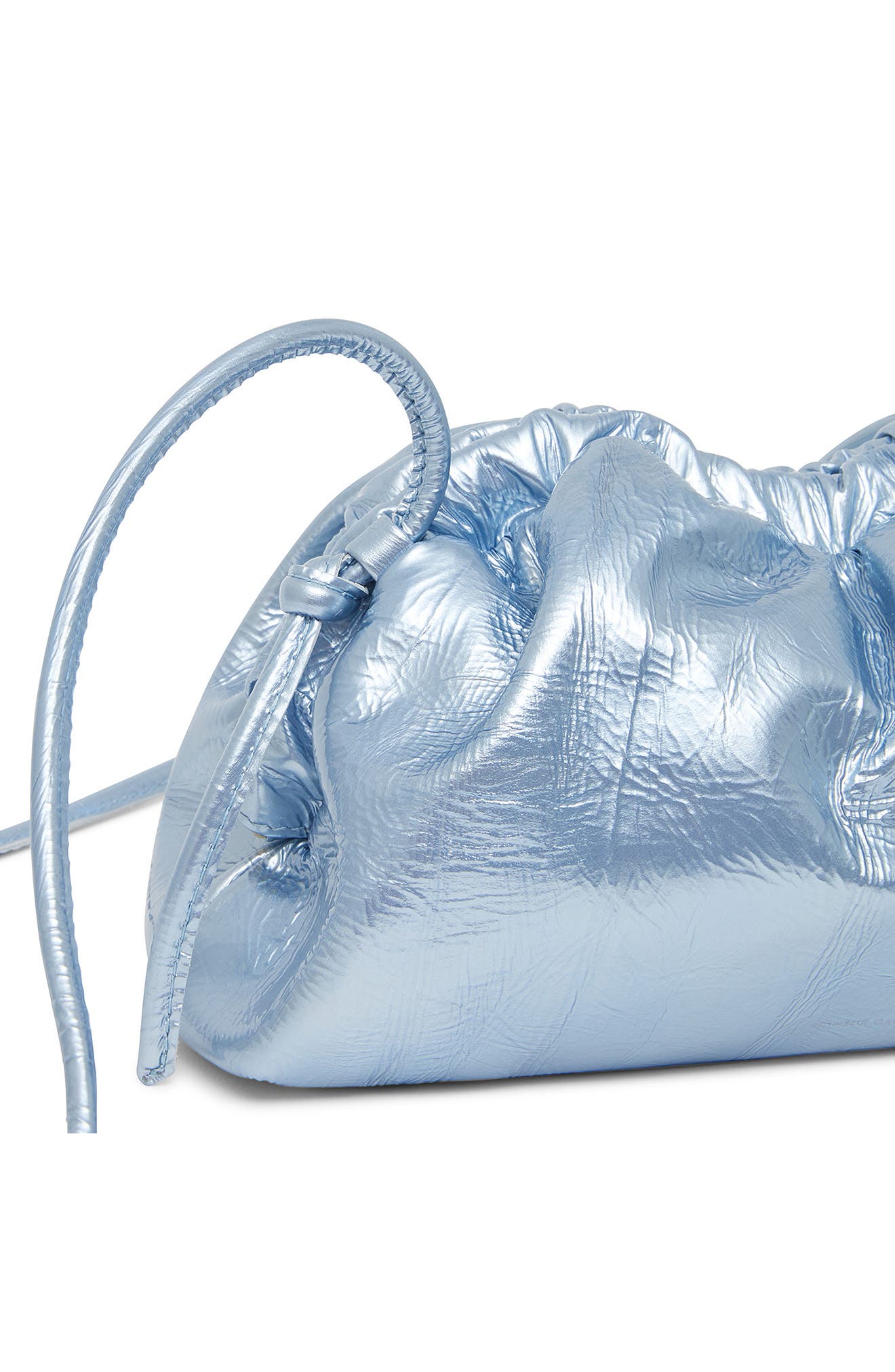 Mansur Gavriel Mini Cloud Crinkled Metallic Patent Leather Clutch, Alternate, color, 