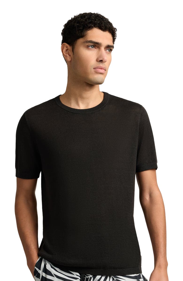 Onia Linen Knit Tee Shirt, Alternate, color, Washed Black
