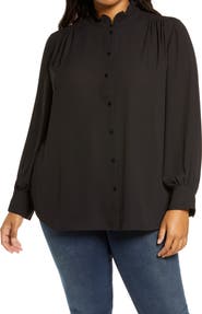 NYDJ Ruffle Neck Blouse