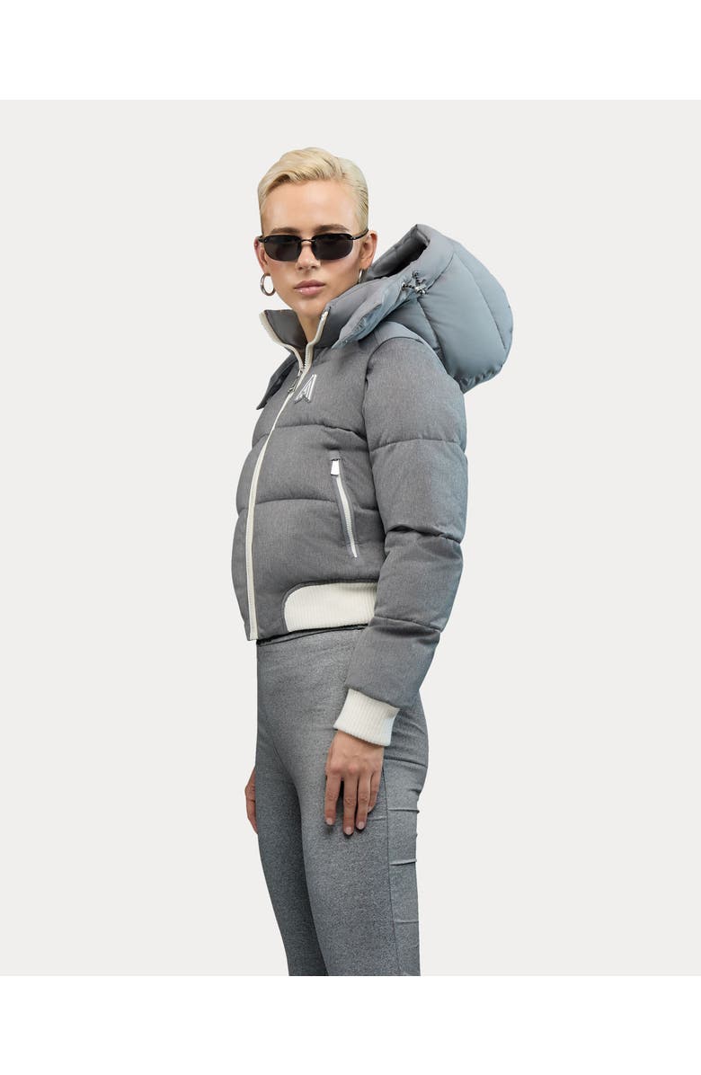 Alpenhaus Pariset Cropped Puffer Bomber with Detachable Sleeves, Alternate, color, Fog Grey