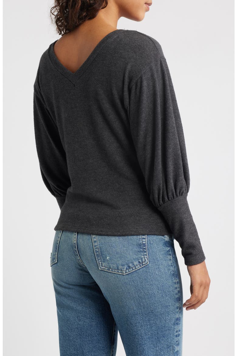 Brushed Jersey Top, Alternate, color, CHARCOAL