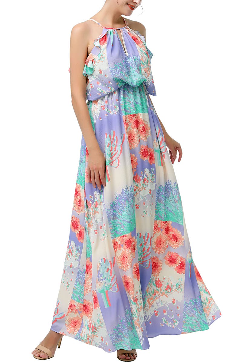 Kimi & Kai Pixie Maternity Nursing Maxi Dress, Alternate, color, Multicolored