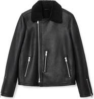 AllSaints Correz Shearling Lined Leather Biker Jacket