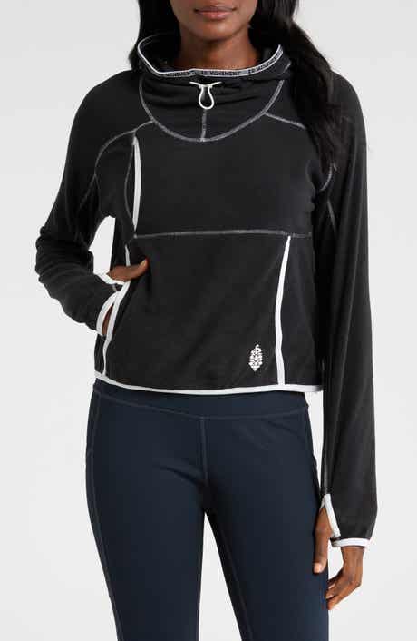 Free People FP Movement Care on the Run Fleece Funnel Neck Hoodie