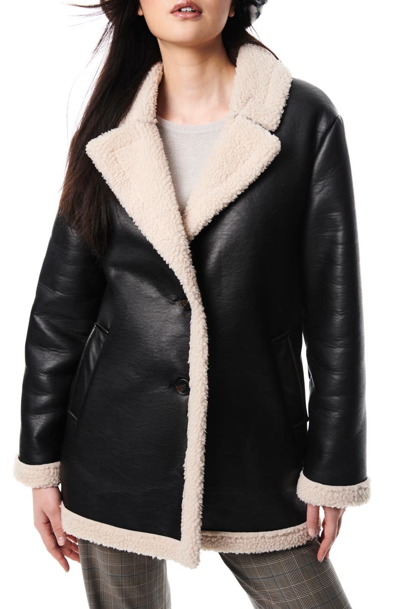 Bernardo Faux Shearling Coat, Main, color, 