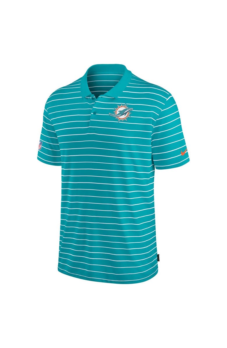 Nike Men's Nike Aqua Miami Dolphins Sideline Lock Up Victory Performance Polo, Alternate, color, 