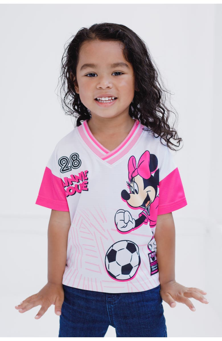 Disney Minnie Mouse Athletic Short Sleeve T-Shirt, Alternate, color, Minnie Pink White