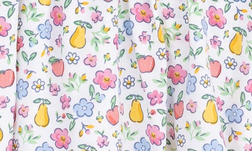 Angel Dear Fall Fruit Floral Long Sleeve Skirted Bodysuit In White