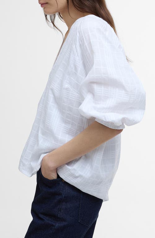 Barbour Heidi Windowpane Check Cotton Top In White