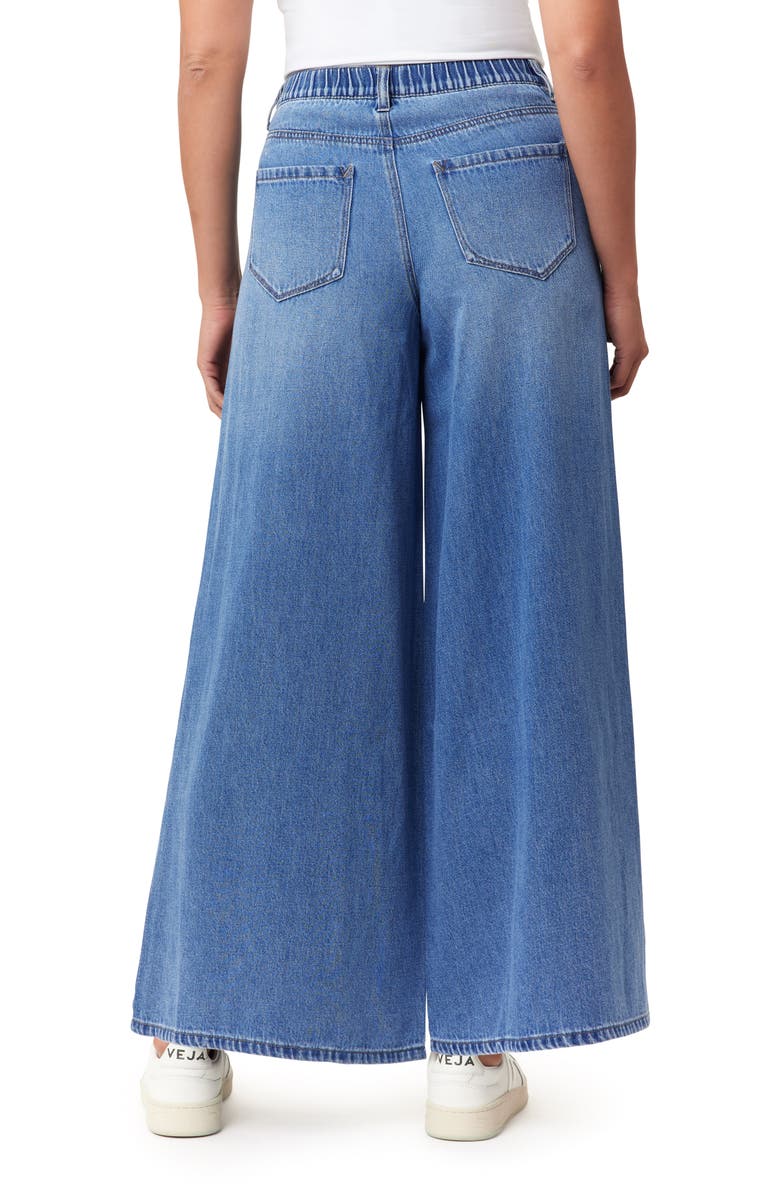 Kensie High Waist Elastic Back Palazzo Jeans, Alternate, color, Paxton