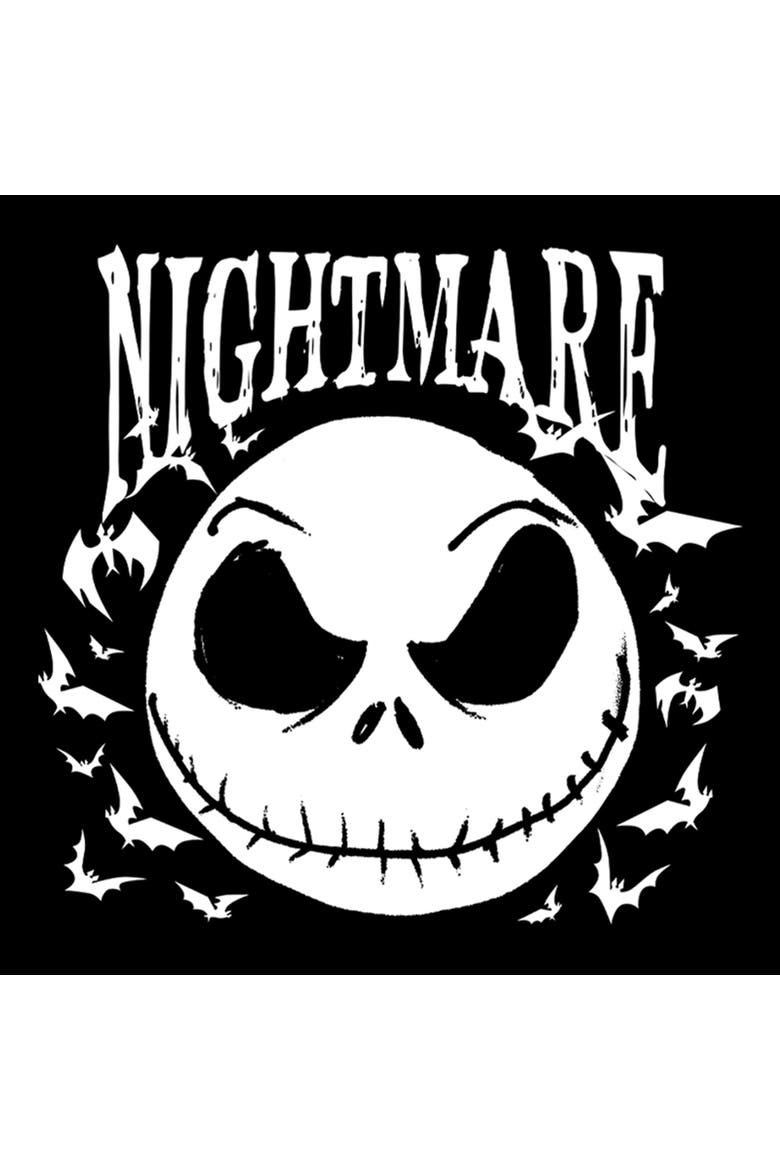Juniors The Nightmare Before Christmas Jack Skellington Horror Bats Sweatshirt, Alternate, color, Black