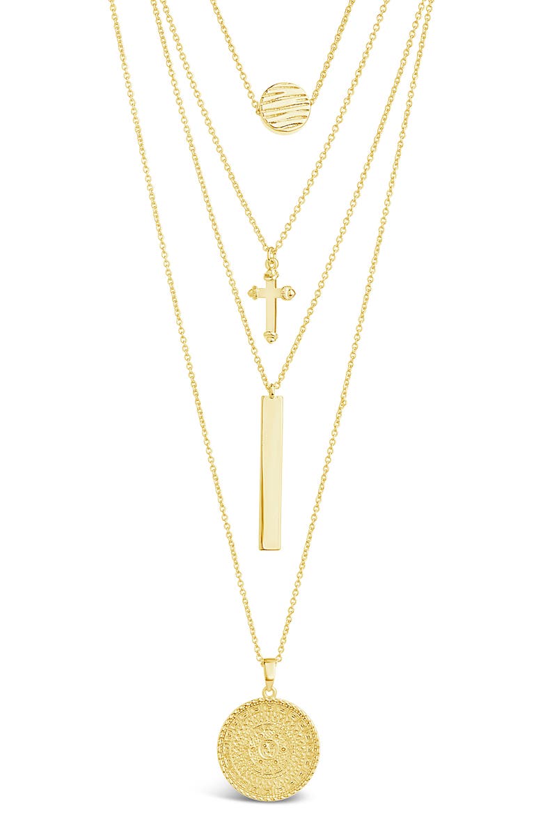 Sterling Forever Layered Charm Necklace, Alternate, color,