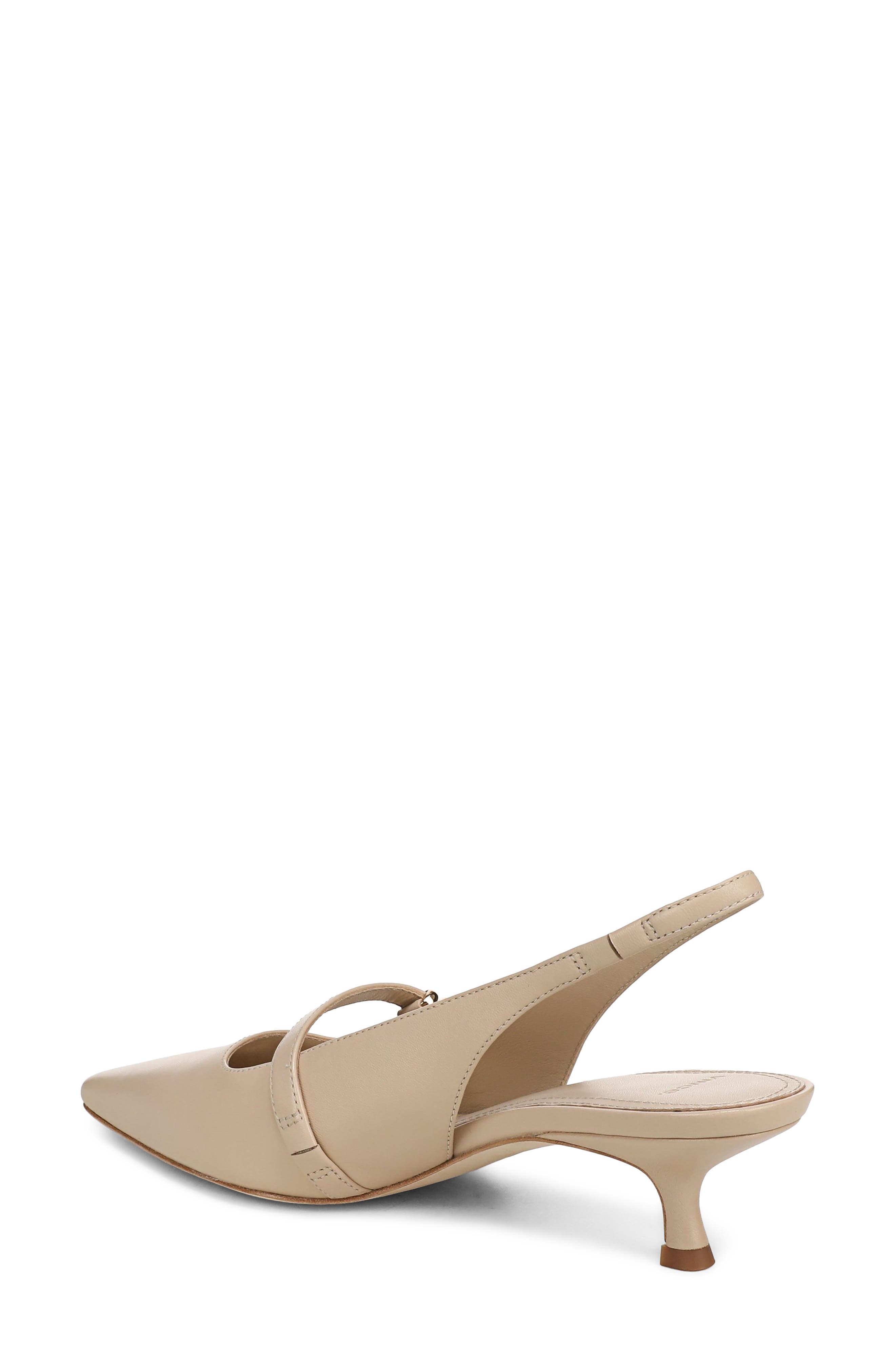 Sonya Kitten Heel Pointed Toe Slingback Sandal, Alternate, color, BIRCH SAND