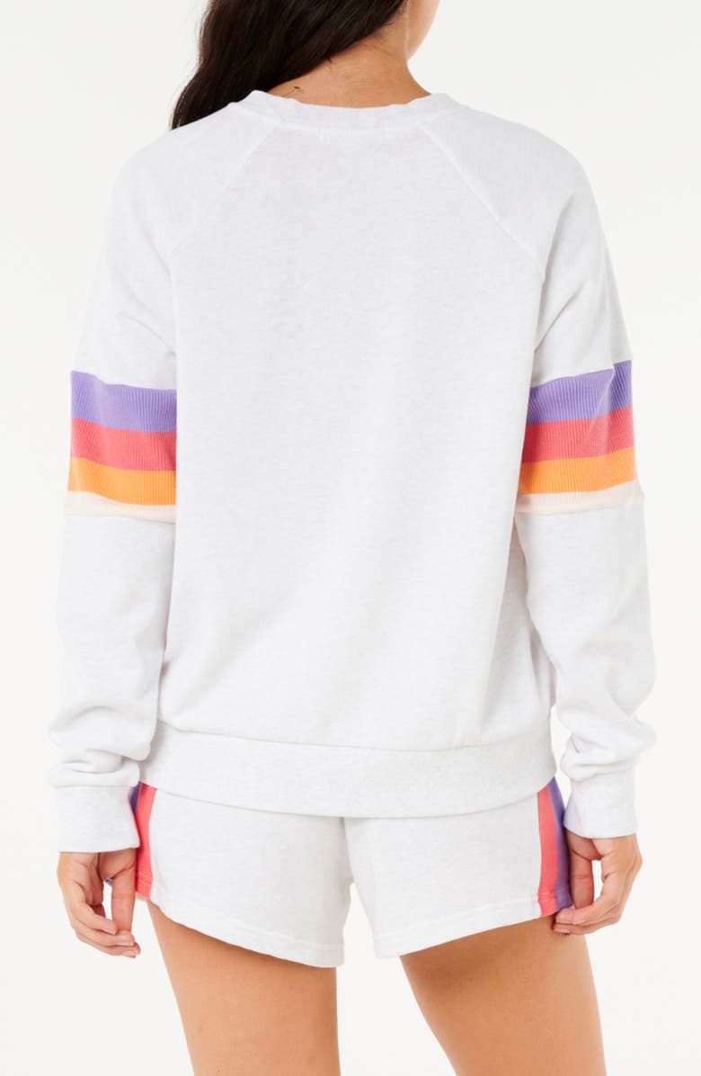 Rip Curl Las Dalias Cotton Blend Fleece Raglan Sweatshirt, Alternate, color, Grey Marle