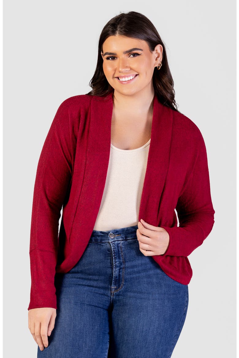 Curved Hem Bolero Jacket, Alternate, color, RED