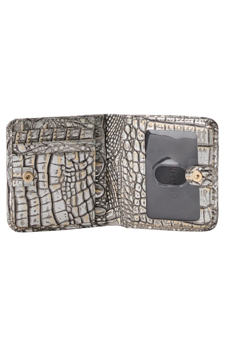 Brahmin Jane Croc Embossed Leather Bifold Wallet, Alternate, color, 