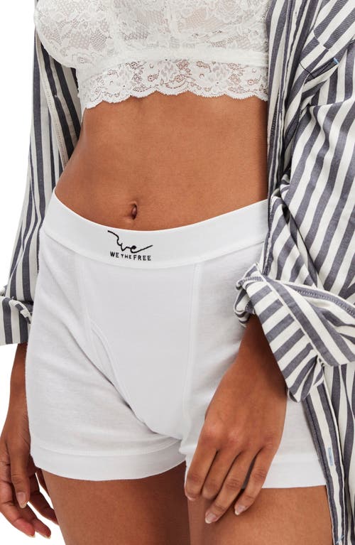 Free People We The Free Cotton Boxer Briefs In White