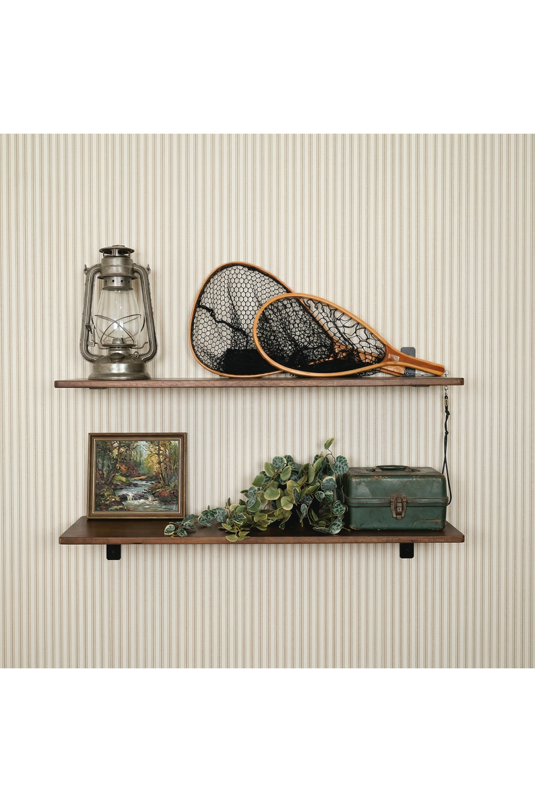Kingsley 10" DIY Home Wall Shelf Brackets | 6-Pack, Alternate, color, Black