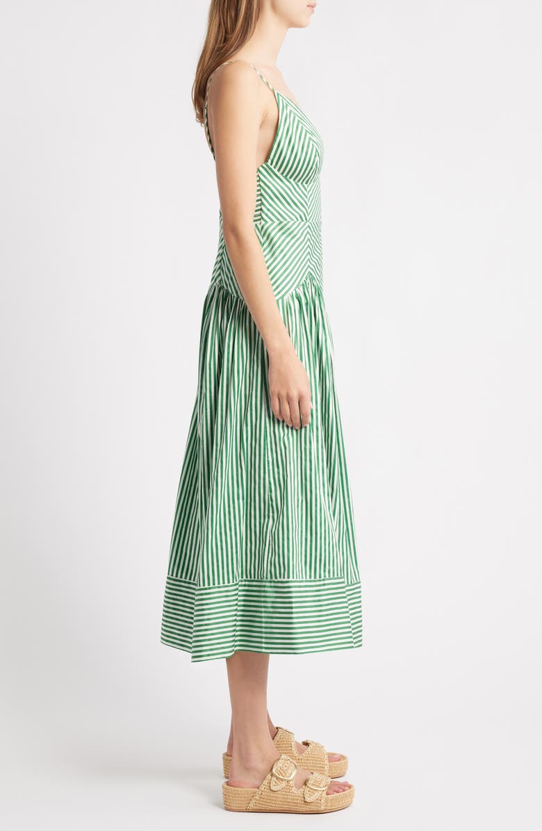 Stripe A-Line Midi Dress