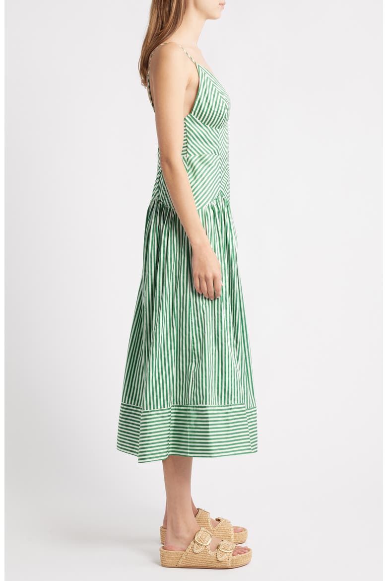 farm rio bicolor stripes organic cotton midi dress Hilo Stripes Sand Midi Dress