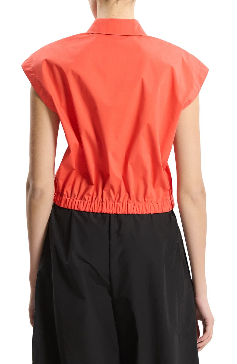 Theory Crop Cap Sleeve Shirt, Alternate, color, Poppy