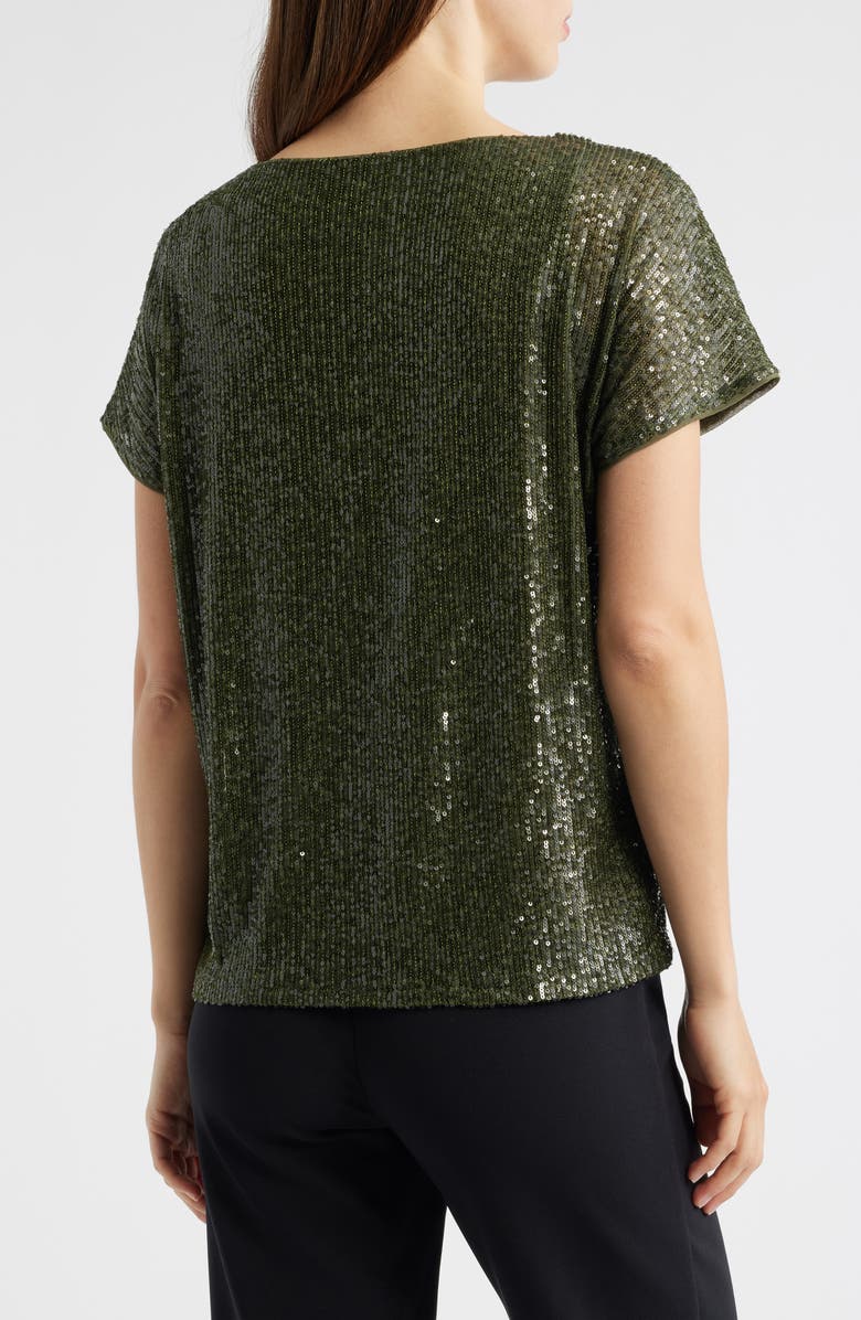 Anne Klein Sequin Mesh Top, Alternate, color,