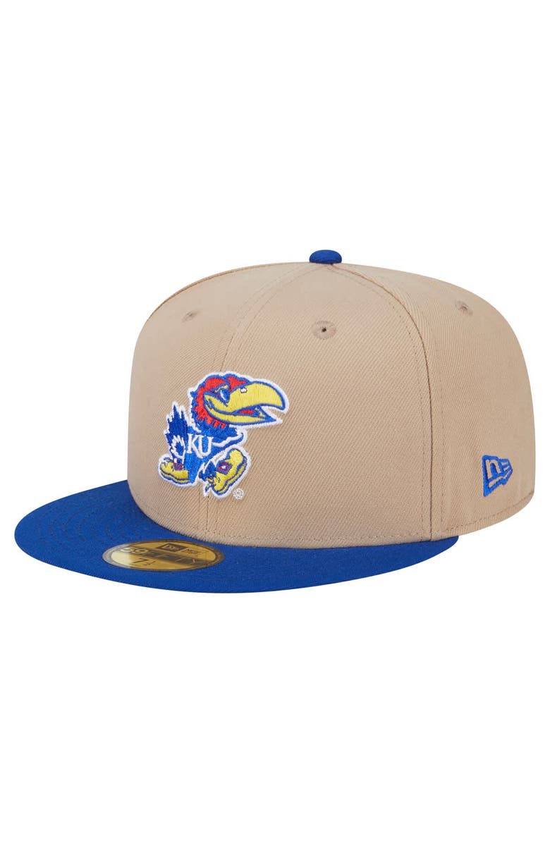 New Era Men's New Era Khaki Kansas Jayhawks Two-Tone 59FIFTY Fitted Hat, Main, color, Khaki