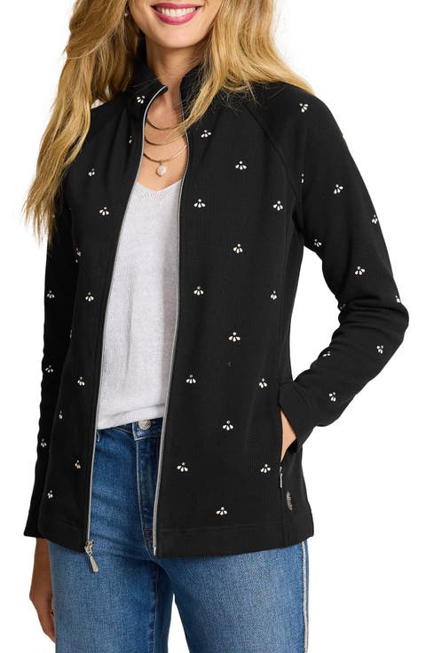 Aruba Trefoil Faux Pearl Full Zip Jacket