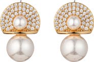 EYE CANDY LOS ANGELES Aurora CZ & Glass Pearl Earrings