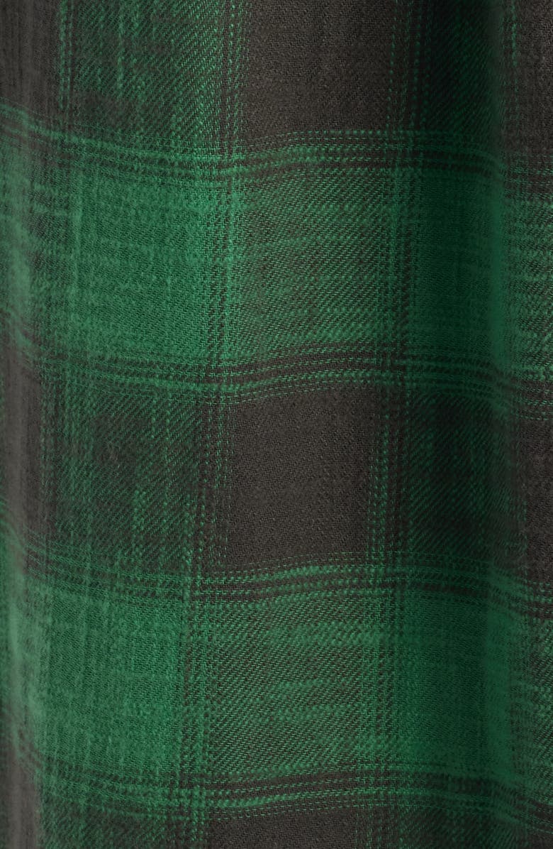 Lucky Brand Clyde Plaid Coton Flannel Button-Up Shirt, Alternate, color, Green Buffalo Check