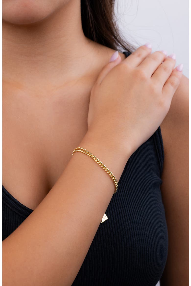 Double Layer Chain Bracelet, Alternate, color, GOLD