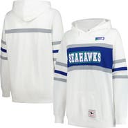 Mitchell & Ness Women's Mitchell & Ness White Seattle Seahawks Plus Size Head Coach Throwback Pullover Hoodie