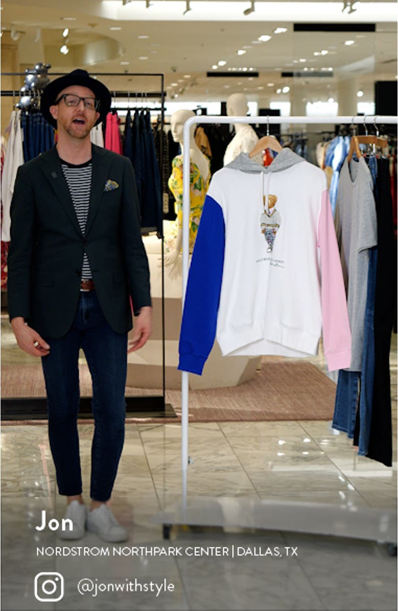 Polo Bear Colorblock Fleece Graphic Hoodie, sales video thumbnail