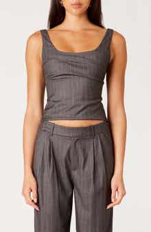 Nia Monique Pinstripe Crop Tank
