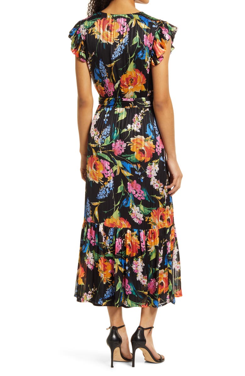 Sam Edelman Sam Edlelman Floral Faux Wrap Midi Dress, Alternate, color, 